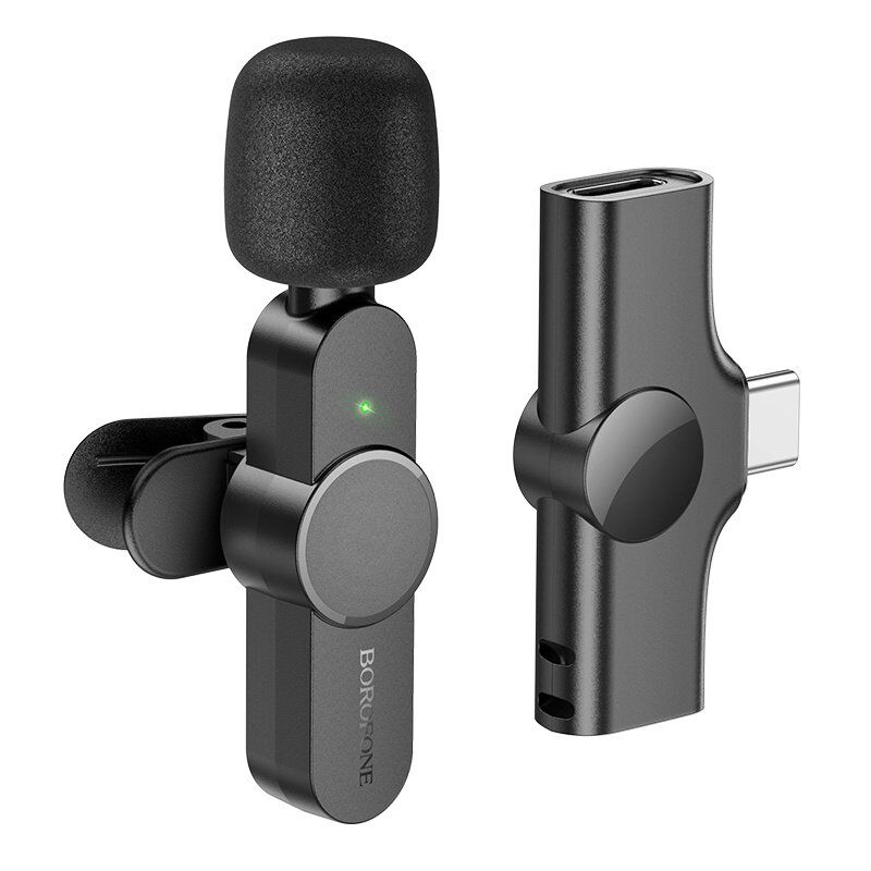 Бездротовий петличний мікрофон Borofone BFK12 TYPE-C, чорний
