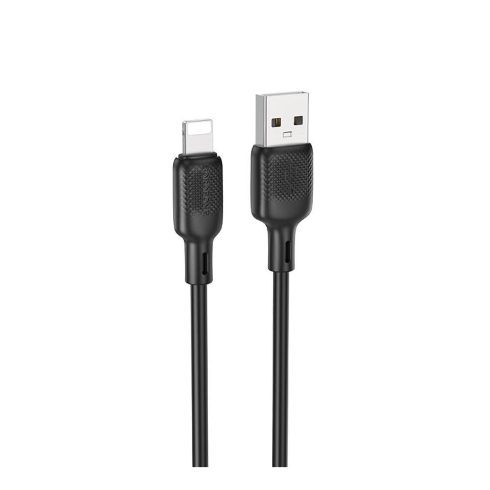 USB кабель BOROFONE BX113 USB - Lightning SILICONE 2.4A 3 метри, чорний