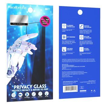 Захистне скло BOROFONE BF7 full-screen anti-spy PRIVACY APPLE iPhone 14 PRO | 15 | 16