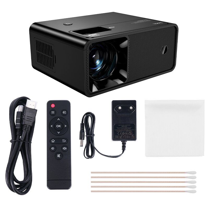 Бездротовий проектор HOCO DT6 720P / Wi-Fi 2.4/5 ГГц / Bluetooth 5.1 / Screen Mirroring, чорний