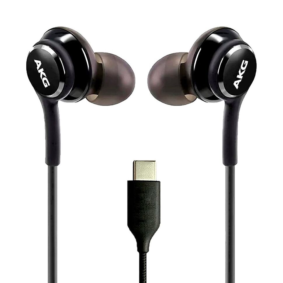 Дротова гарнітура Samsung S20 Type-C Earphones AKG EO-IC100BBEGEU, тканинне обплетення, чорний