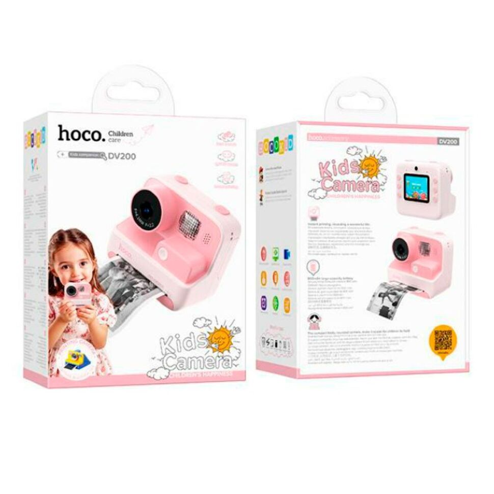 ФОТО КАМЕРА HOCO DV200 Dual lens children printing camera РОЖЕВИЙ