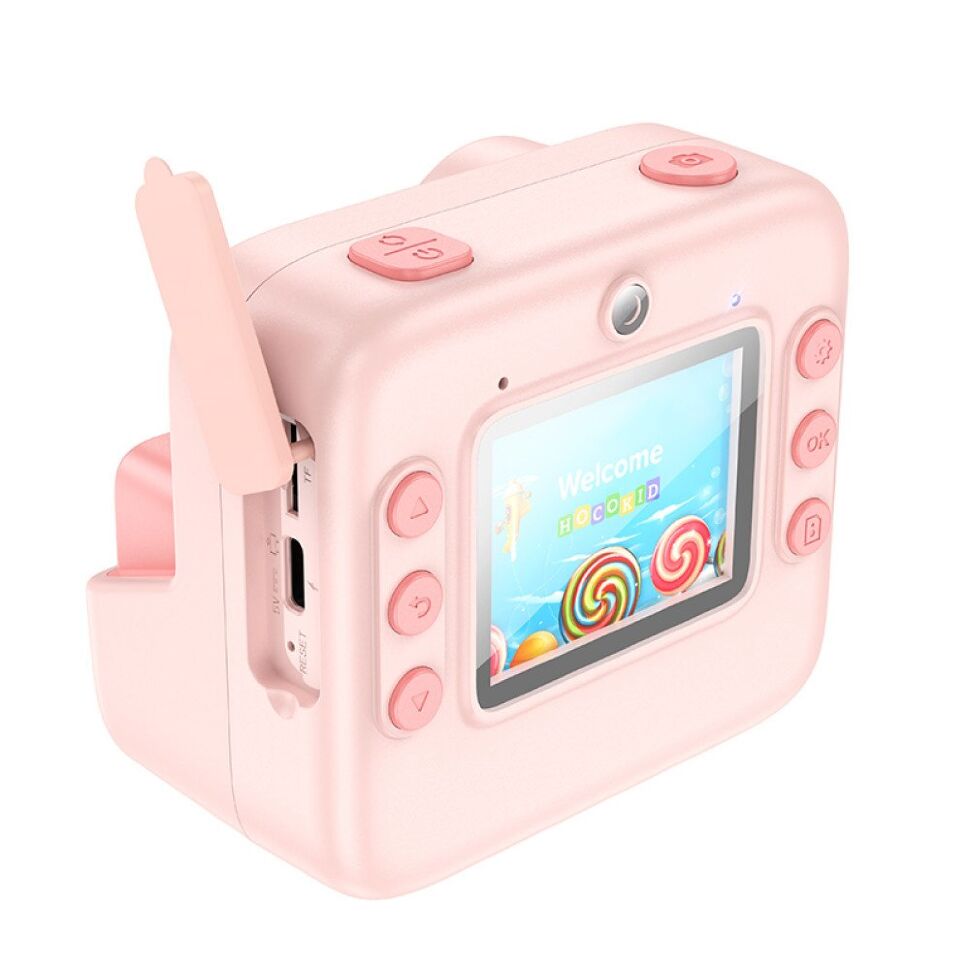 ФОТО КАМЕРА HOCO DV200 Dual lens children printing camera РОЖЕВИЙ