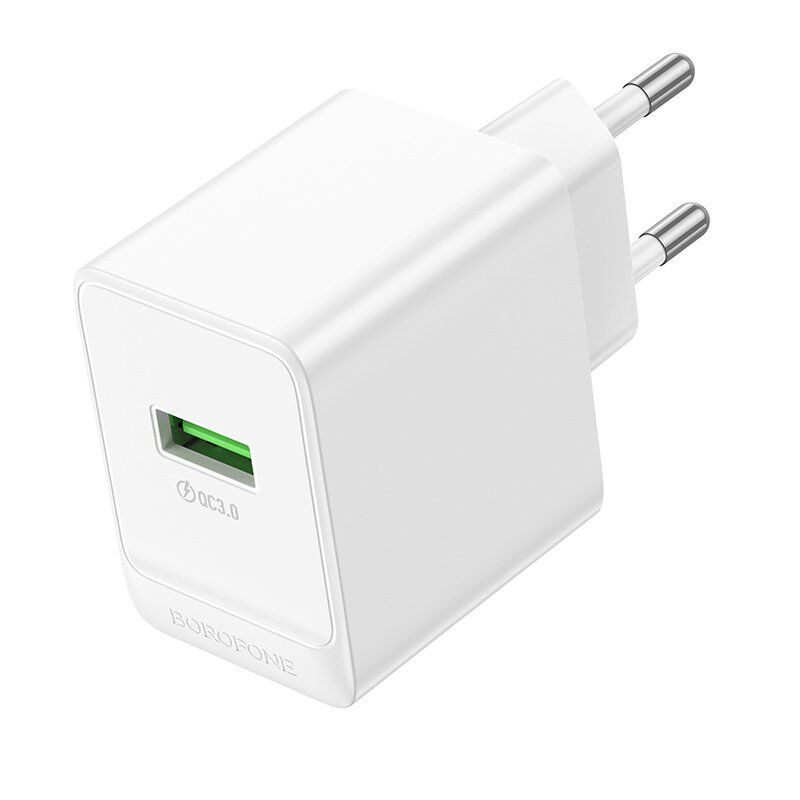Мережевий зарядний пристрій BOROFONE BAS12A Erudite USB QC3.0 18W, білий