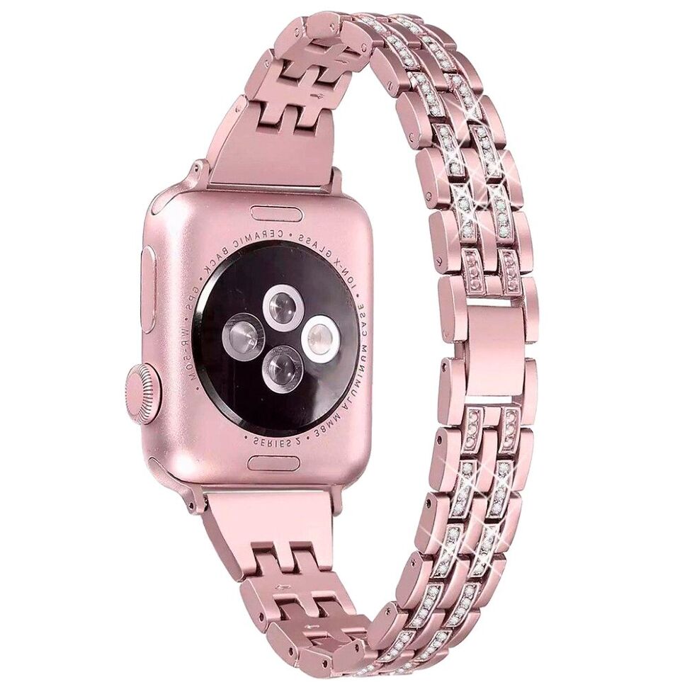 Ремінець металевий стрази SMART BUCKLE TWO LINE APPLE WATCH 38 | 40 MM №1