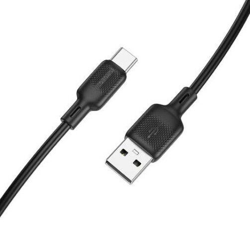 USB кабель BOROFONE BX113 USB - Type-C SILICONE 3A 2 метри, чорний