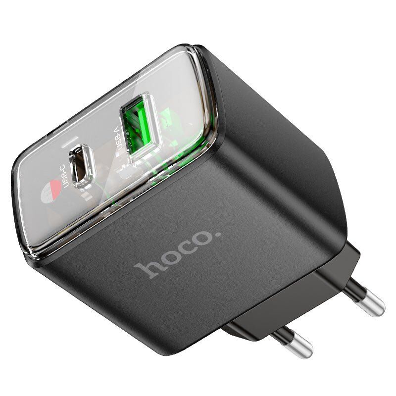 Мережевий зарядний пристрій HOCO CS42A TYPE-C PD 30W + USB QC 3.0, чорний