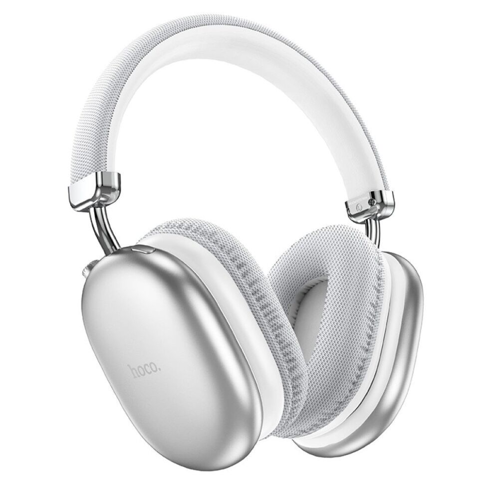 Бездротові повнорозмірні навушники HOCO W35 Max Auspicious Bluetooth 5.3 / AUX / TF / 90 годин, сріблястий