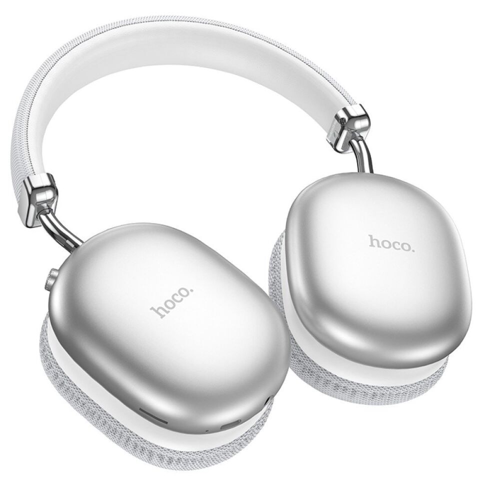 Бездротові повнорозмірні навушники HOCO W35 Max Auspicious Bluetooth 5.3 / AUX / TF / 90 годин, сріблястий