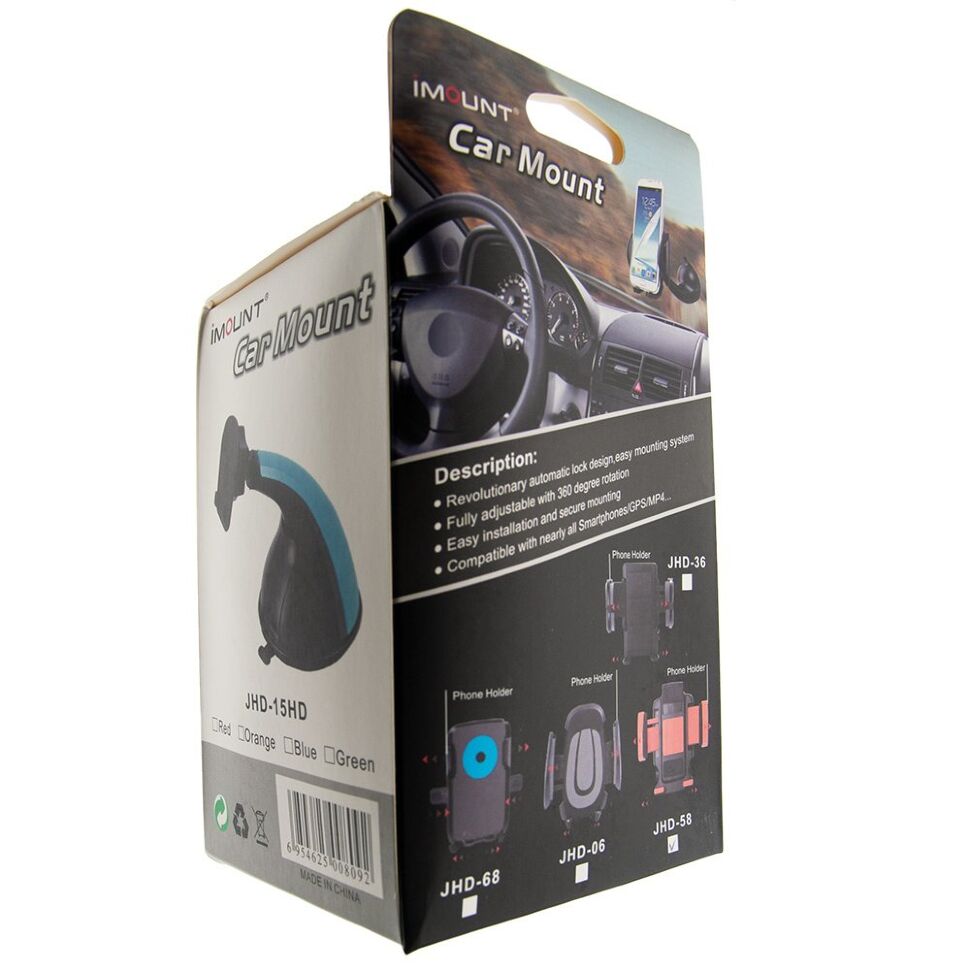 Автомобільний тримач 12HD58 на лобове скло СИНІЙ