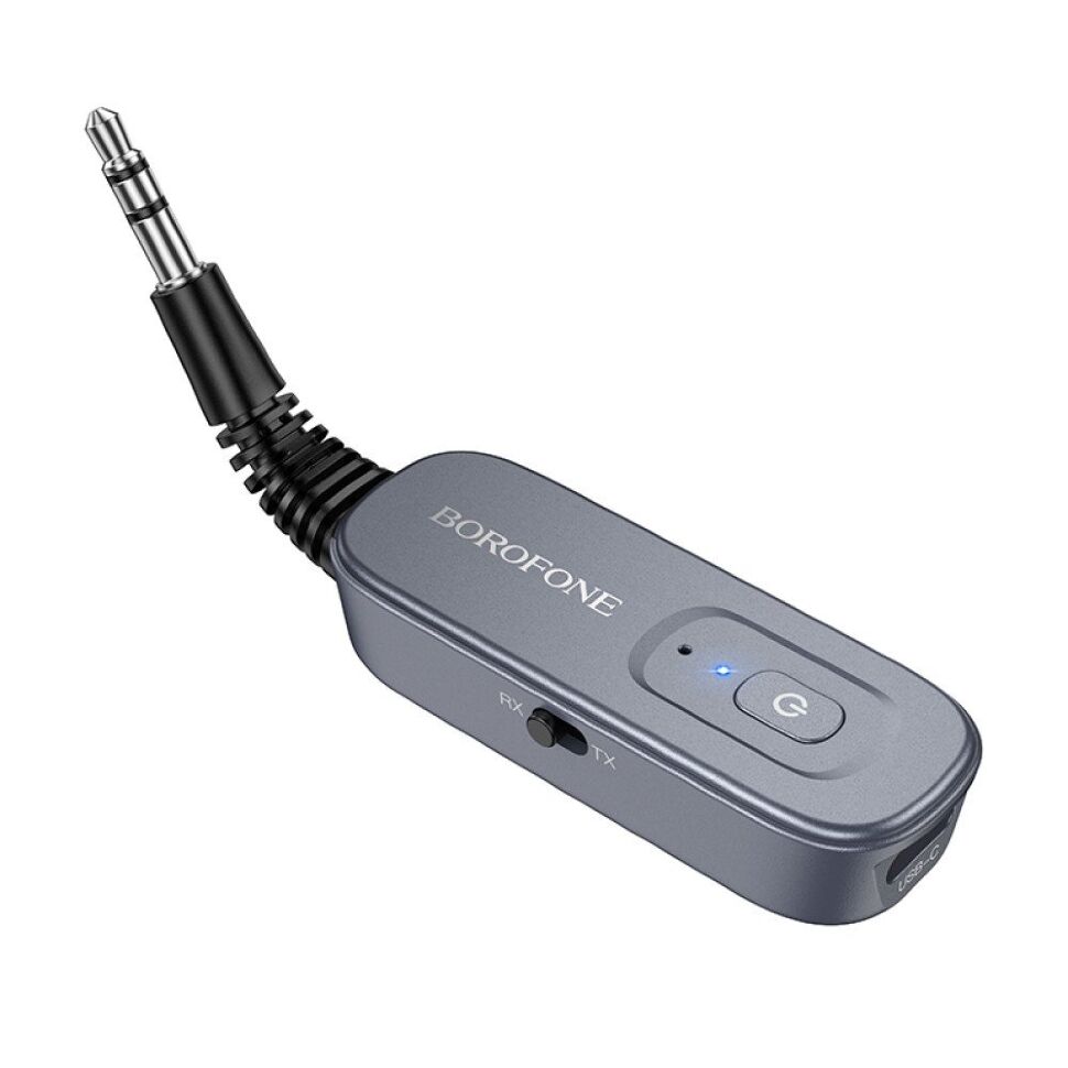 Bluetooth-аудіоадаптер BOROFONE BC51 Clear Way, сірий