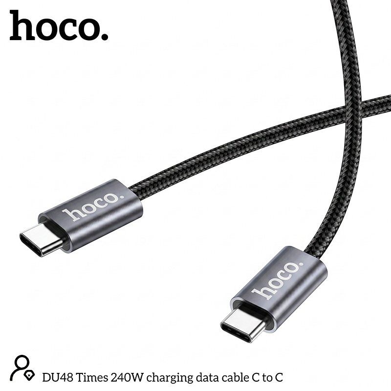 USB-C кабель HOCO DU48 Type-C - Type-C 1.80м, чорний