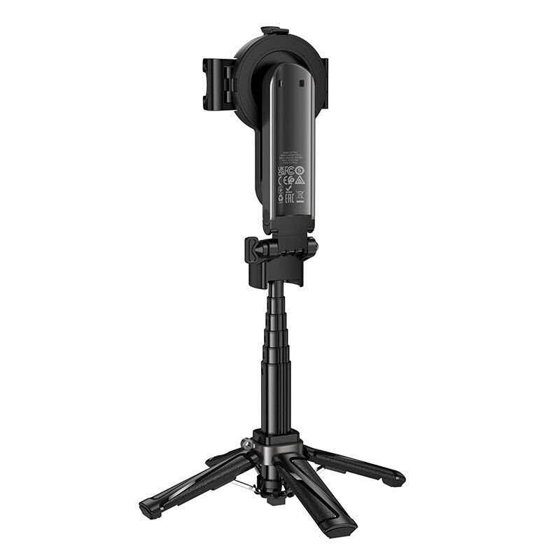 Монопод-штатив HOCO K27 Pro 2-в-1 (магніт + затискач), з Bluetooth-пультом, для смартфона 4.5 - 7.0", чорний
