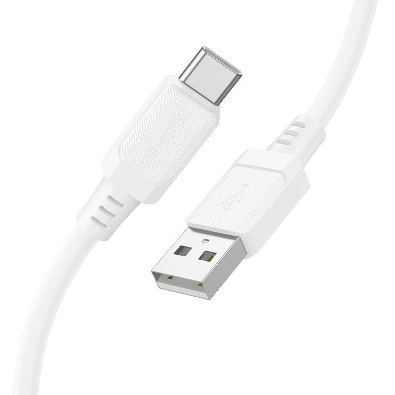 USB кабель BOROFONE BX115 Lotto USB - Type-C Silicone, 1 метр, білий