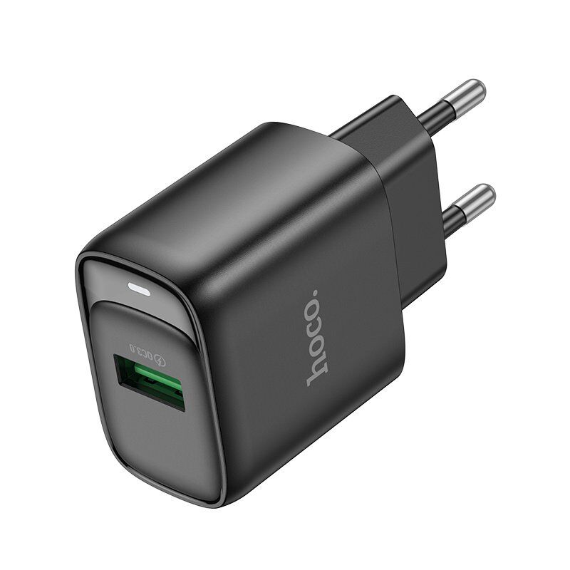 Мережевий зарядний пристрій HOCO C140A USB QC3.0 18W, чорний