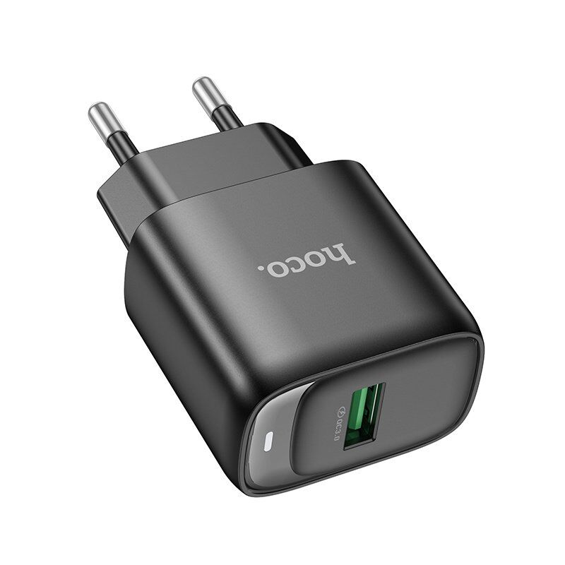 Мережевий зарядний пристрій HOCO C140A USB QC3.0 18W, чорний
