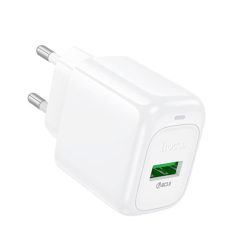 Мережевий зарядний пристрій HOCO CS52A USB QC 3.0, білий