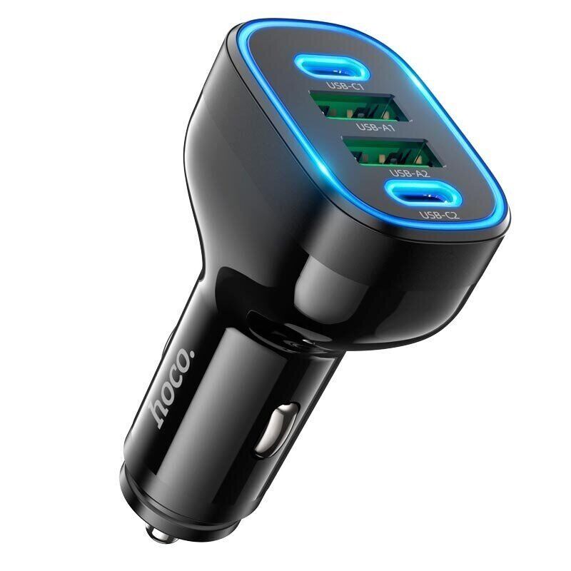 Автомобільний зарядний пристрій HOCO NZ11 72W 2 Type-C PD + 2 USB-A QC3.0