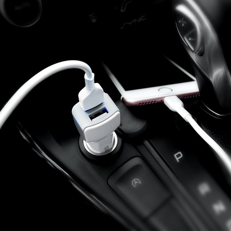Автомобільний зарядний пристрій HOCO Z23 2USB 2.4A, білий