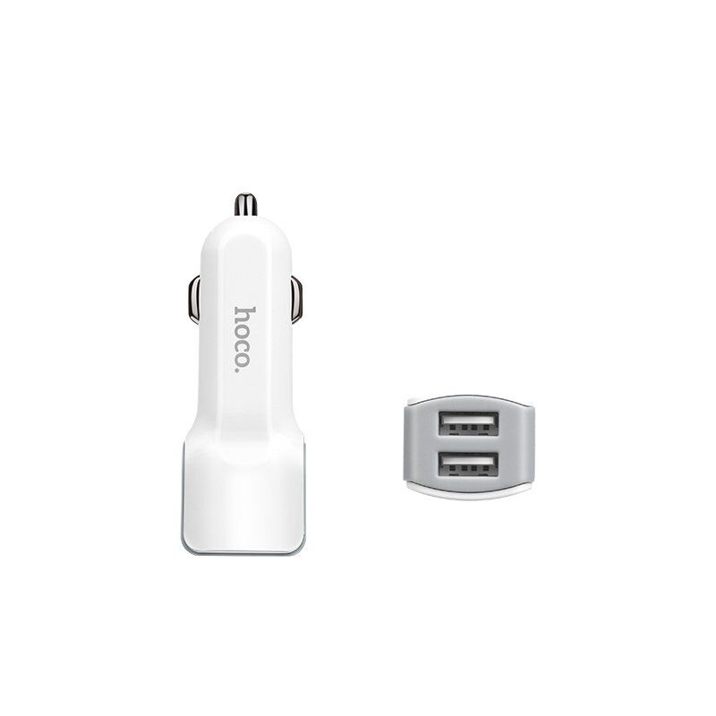 Автомобільний зарядний пристрій HOCO Z23 2USB 2.4A, білий