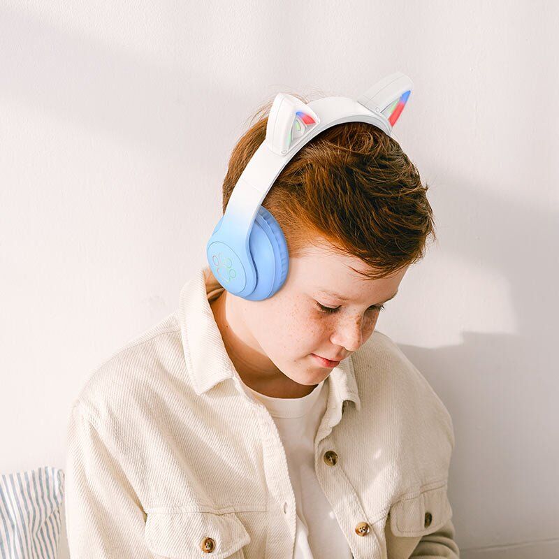 Бездротові повнорозмірні навушники HOCO W42 Cat Ear, Crystal Blue