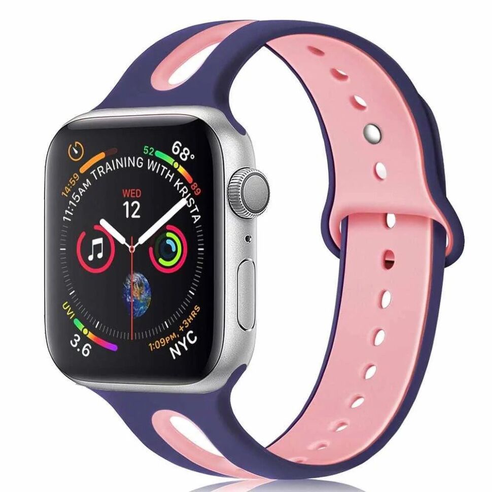 Ремінець силіконовий LINE 2 COLORS для APPLE WATCH 38мм | 40мм | 41мм LARGE