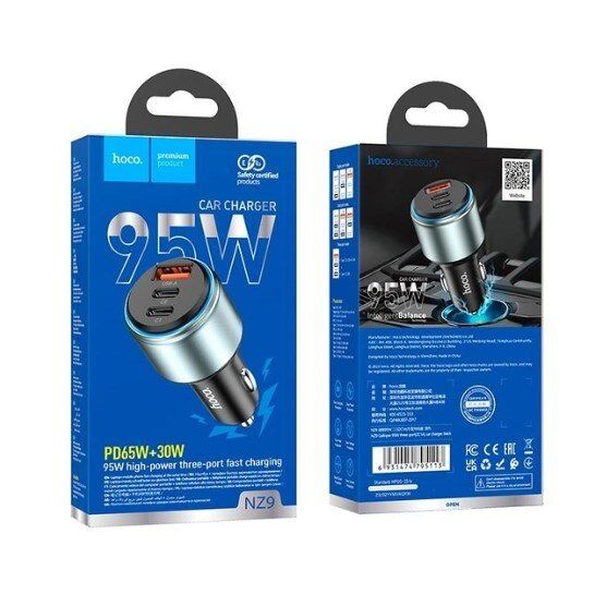 Автомобільний зарядний пристрій HOCO NZ9 95W 2*TYPE-C PD + USB QC 3.0