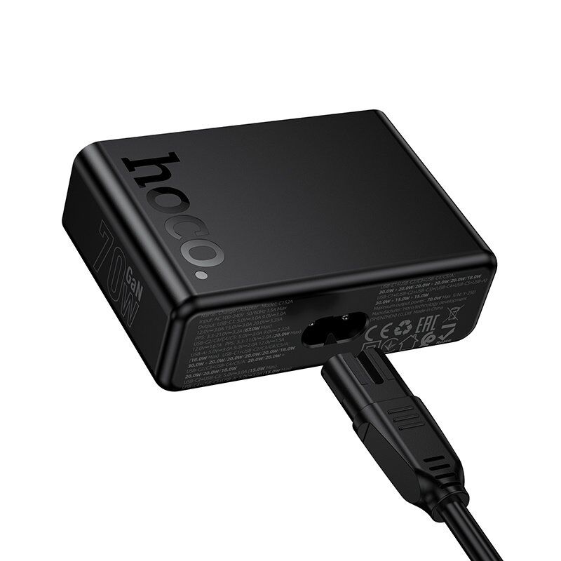 Сетевое зарядное устройство HOCO C152A PD 70W 5*TYPE-C + QC3.0, чёрный
