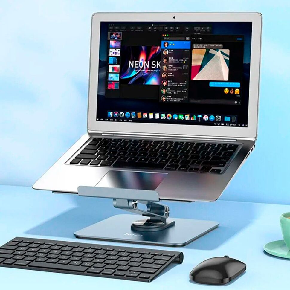 Настільний тримач HOCO PH52 PLUS Might metal rotating для планшету від 9,7" до 15,6", СІРИЙ