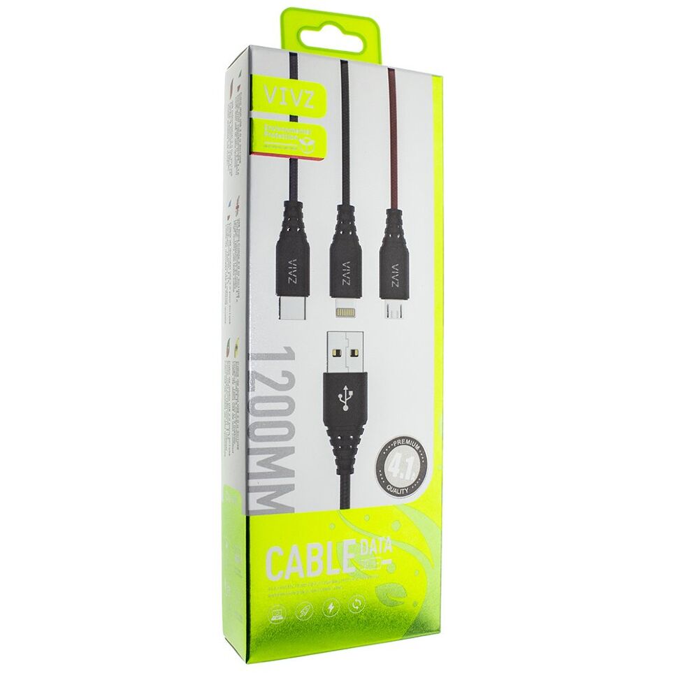 Кабель USB VIVZ CA-A01 3В1 4.1A
