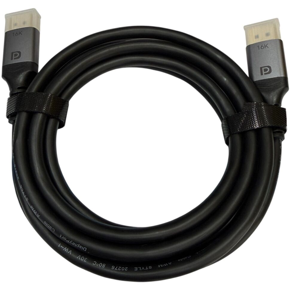 Кабель DisplayPort W-H940 2.1 16K 60Hz, CCS, Ø7.0 мм, 3.0 м, чёрный