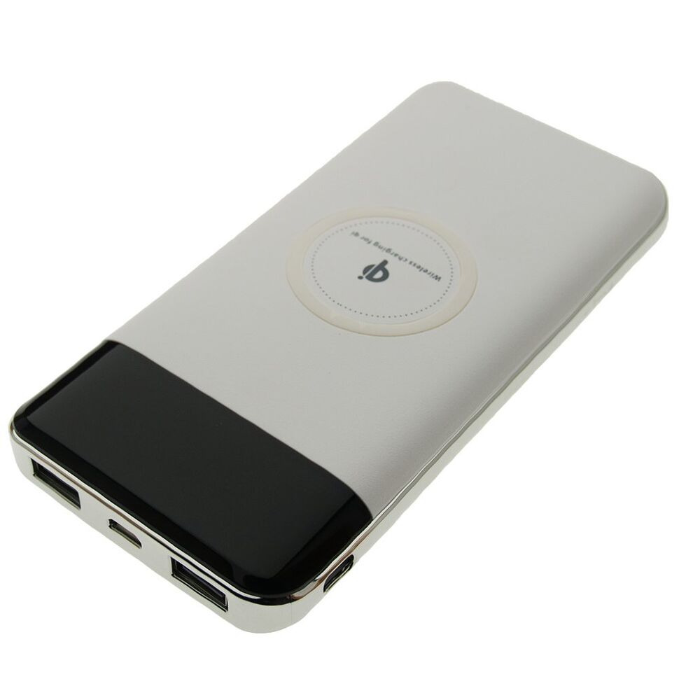 Power Bank з бездротовою зарядкою QI-04 15000 БІЛИЙ