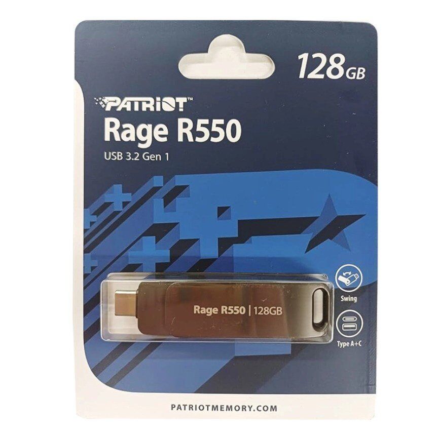 USB флеш 128GB Patriot USB 3.2 Gen 1 Rage R550 Type-A+C
