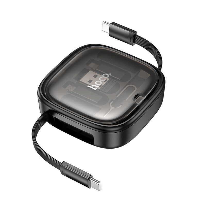 USB-C кабель HOCO U140 3в1 Type-C to Type-C с переходниками с Type-C на MicroUSB, Lightning, USB, 60W, 0.95 метра, чёрный
