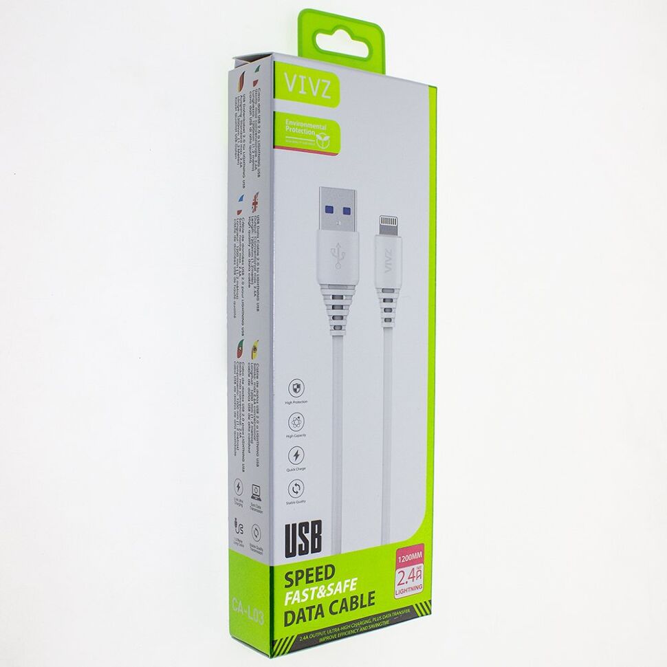 Кабель USB VIVZ CA-L03 Lightning 2.4A 1.2m