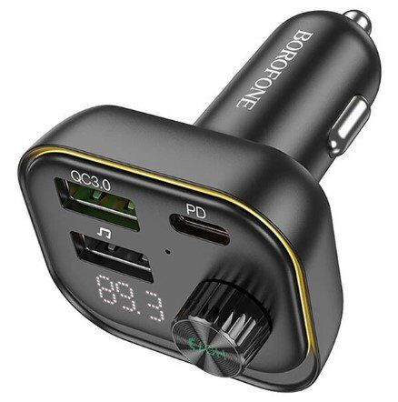 FM Модулятор BOROFONE BC54 з підтримкою швидкого заряджання QC3.0  Bluetooth / гучномовець