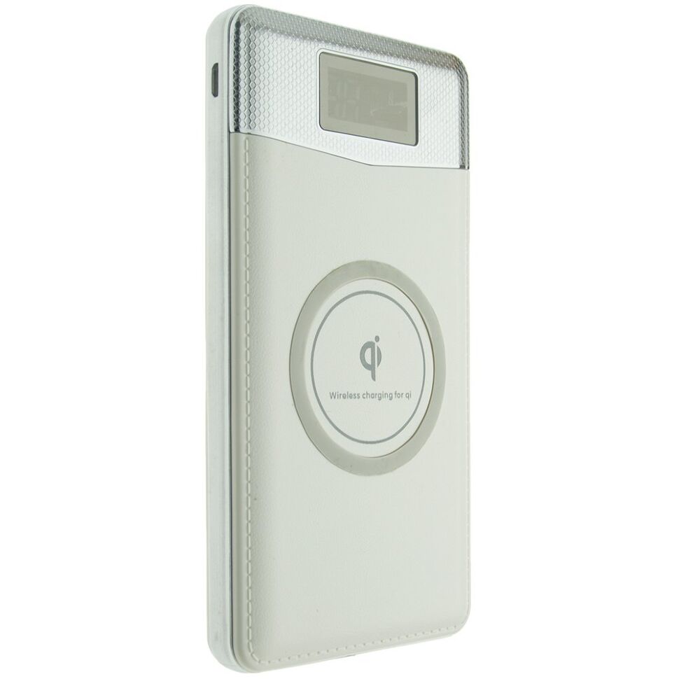 Power Bank з бездротовою зарядкою QI-08 15000 БІЛИЙ