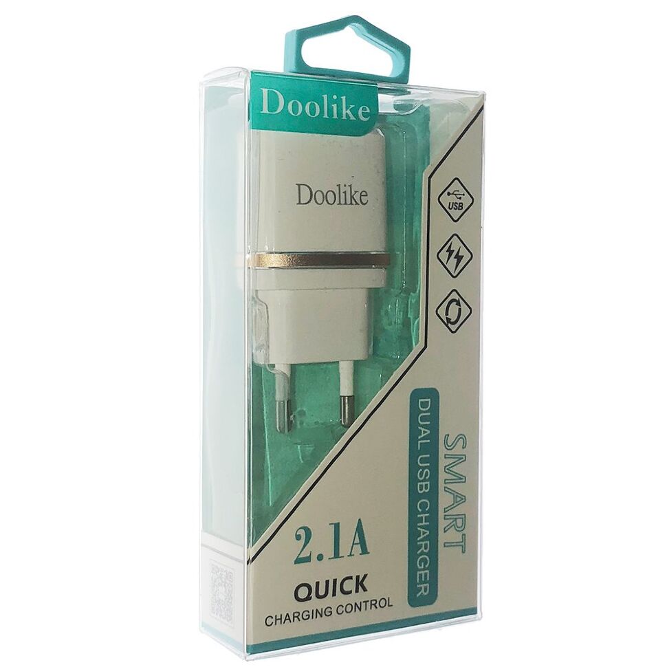 Мережевий зарядний пристрій Doolike DL-201 2 usb 2.1 A