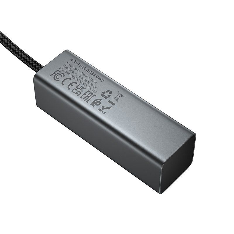USB HUB HOCO HB1B 4in1 (USB to USB3.0*4), сірий