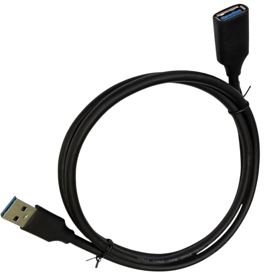 Кабель-подовжувач W-U9314 USB 3.0 Male  -  USB Female 5Gbps, OFC, Ø5.5 мм, 1 м, чорний