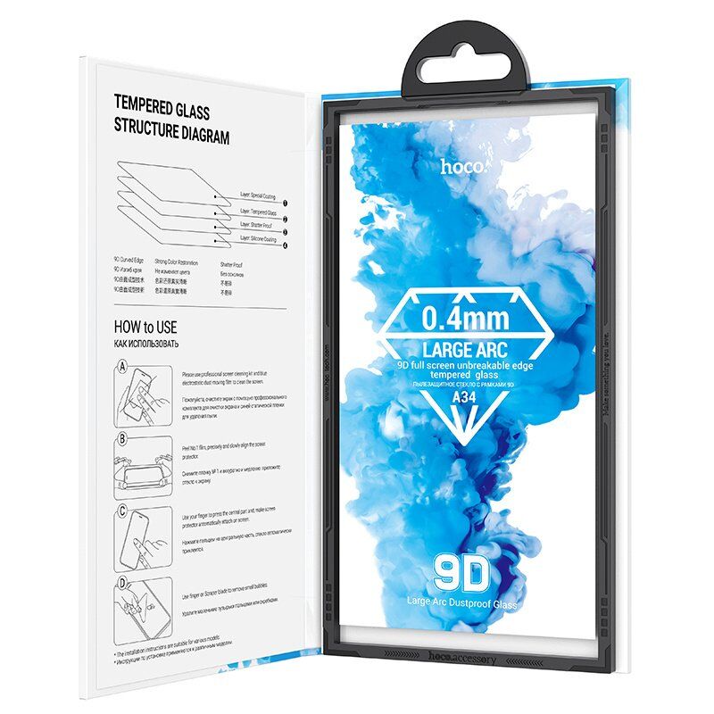 Скло для телефону HOCO A34 9D large arc APPLE iPhone 16 PRO | iPhone 17 6.3"