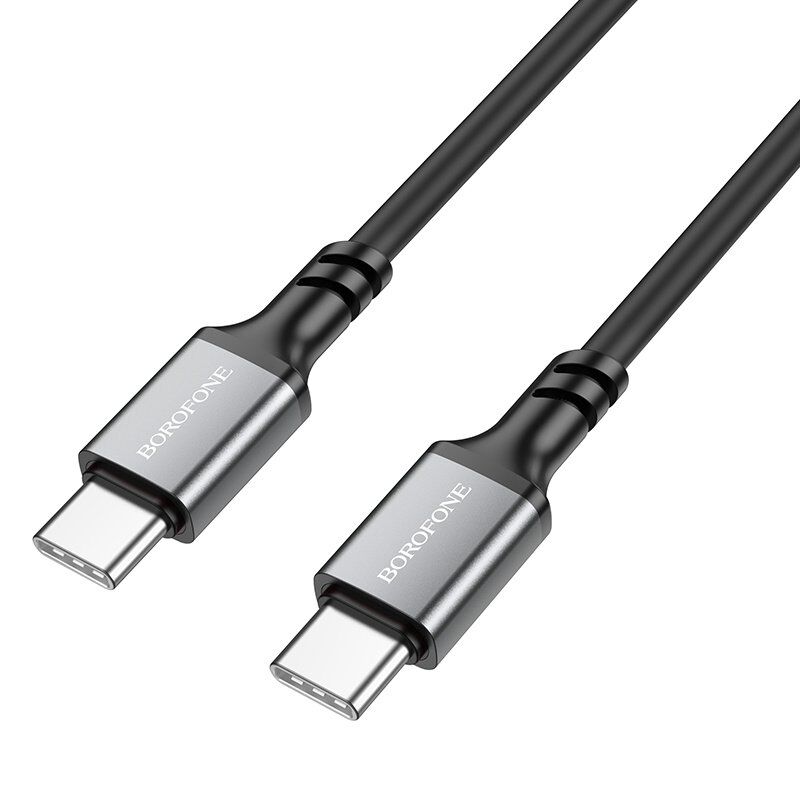 USB-C кабель BOROFONE BX83 Famous Type-C - Type-C 3A, 60W, Silicone, 1 метр, чорний