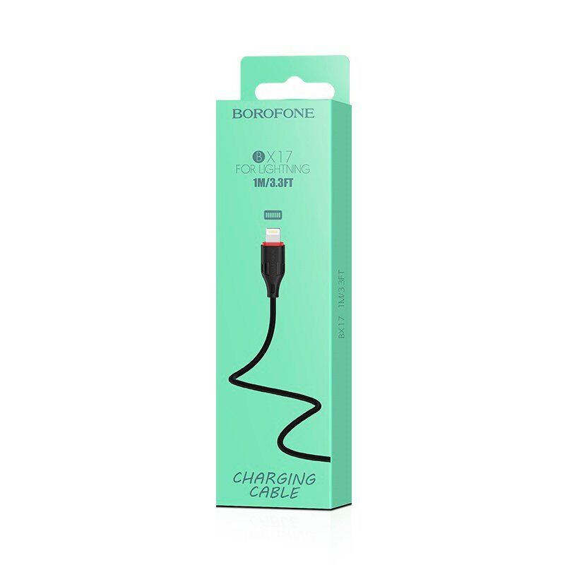 USB кабель BOROFONE BX17 USB - Lightning чорний