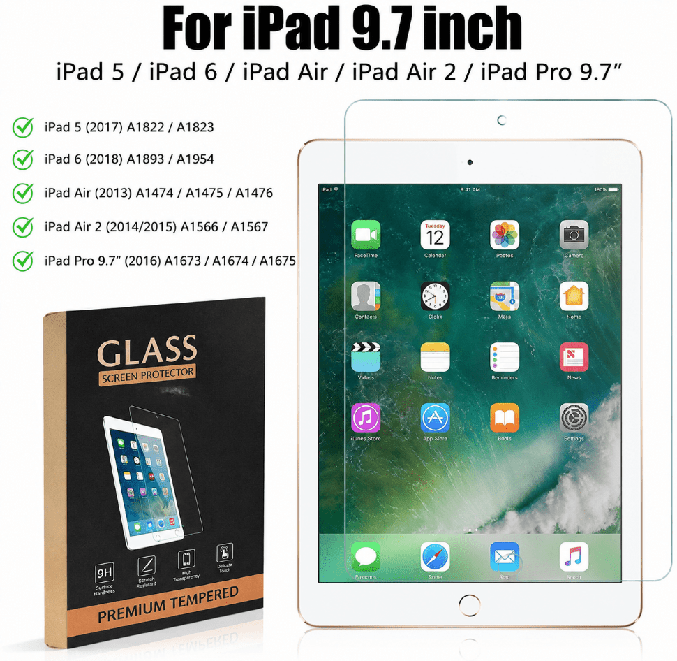Захисне скло ДЛЯ ПЛАНШЕТУ Apple iPad 5 / iPad 6 / iPad Air / iPad Air 2 / iPad Pro 9.7"