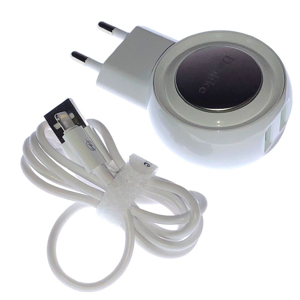 Мережевий зарядний пристрій Doolike DL-CH24 2 usb + USB кабель iPhone 5 2.1 A