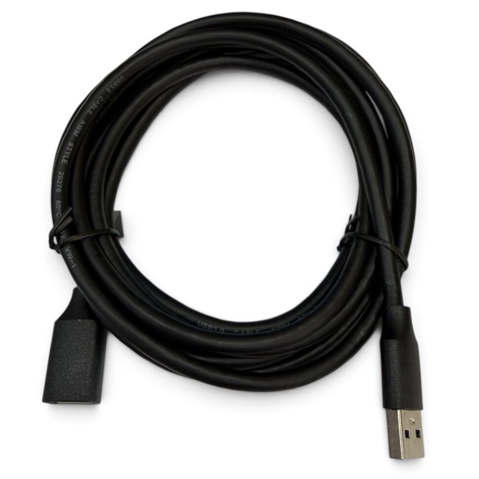 Кабель-подовжувач W-U9318 USB 3.0 Male  -  USB Female 5Gbps, OFC, Ø5.5 мм, 3 м, чорний