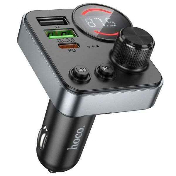 FM-трансмітер HOCO E86 Alegria PD30W + QC3.0 Bluetooth 5.4 (чорний)