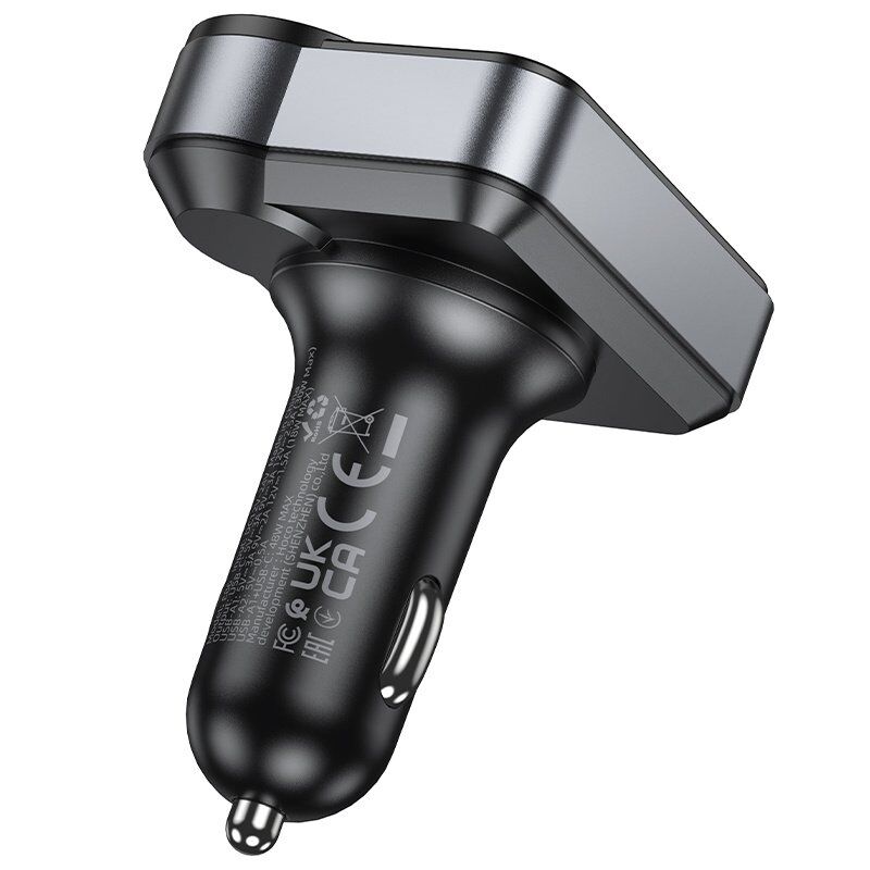 FM-трансмітер HOCO E86 Alegria PD30W + QC3.0 Bluetooth 5.4 (чорний)
