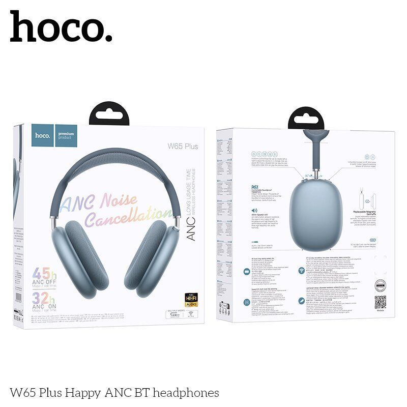 Бездротові повнорозмірні навушники HOCO W65 Plus, синий