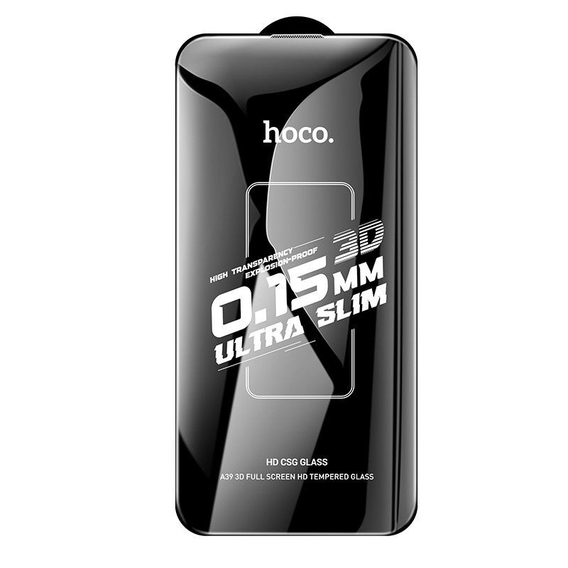 Скло для телефону HOCO A39 Engraved 3D HD 0.15mm APPLE iPhone 14 PRO | iPhone 15 | iPhone 16 6.1"
